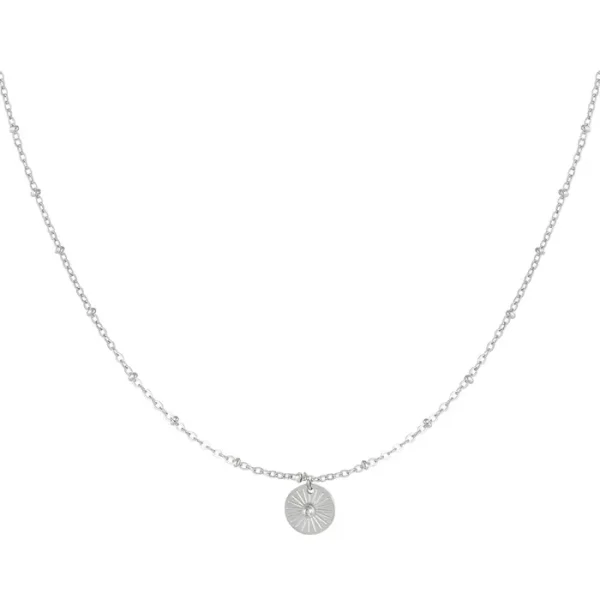 Ketting met ronde coin zilver