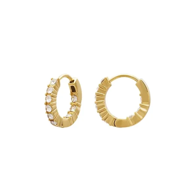 Oorbellen zirkonia steentjes - wit