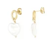 Oorbel met parel in hartjes vorm - goud